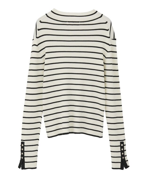 Green Parks 袖口金釦リブニットプルオーバー Border