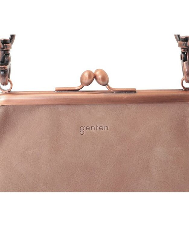 genten アンティーコ×LIBERTY 口金ミニポシェット サンドピンク