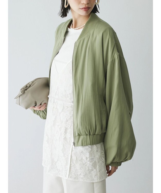 Green Parks AnriettMusee シャーリングスリーブＴシャツ＋レースキャミソールＳＥＴ Off White