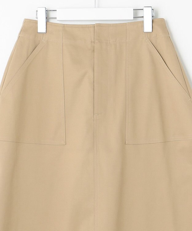 UNFILO 【GLOW 6月号掲載/洗える/ストレッチ】ライトコットン スカート ベージュ