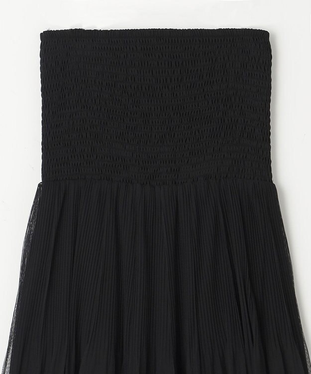 GRACE CONTINENTAL プリーツコンビベアワンピース ブラック