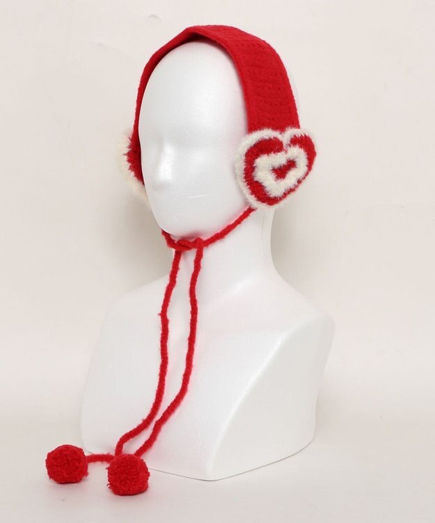 WEGO ハートニットイヤーマフ レッド