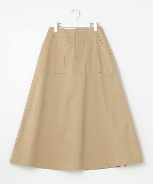 UNFILO 【GLOW 6月号掲載/洗える/ストレッチ】ライトコットン スカート ベージュ