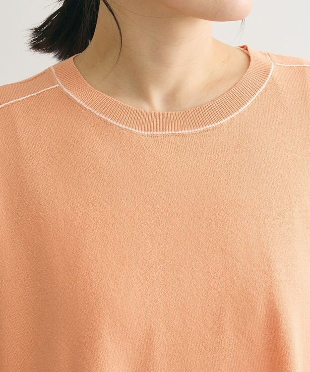 Green Parks アンチピリングライン入りニットプルオーバー Orange