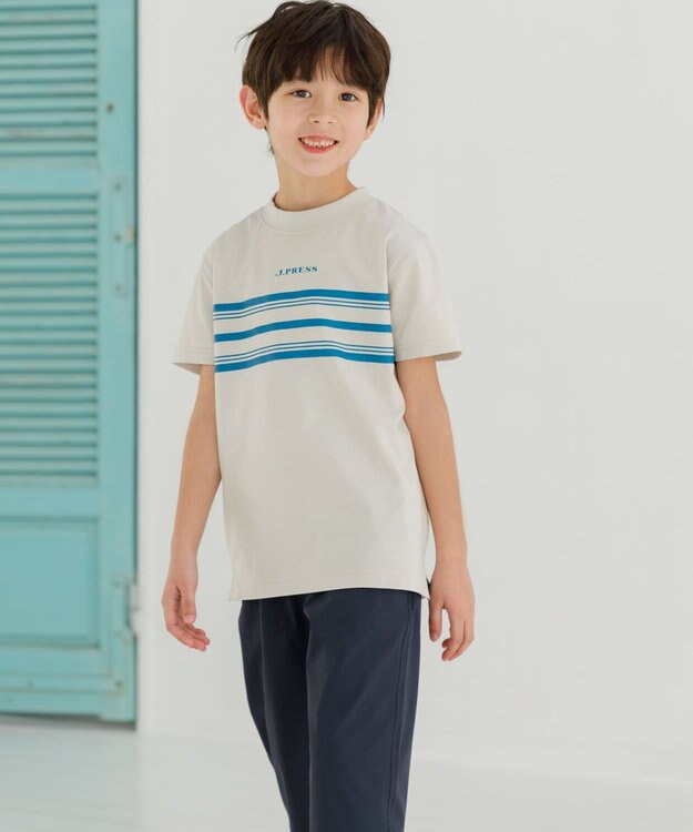 J.PRESS KIDS 【140-170cm】ボーダープリント Ｔシャツ ライトグレー系