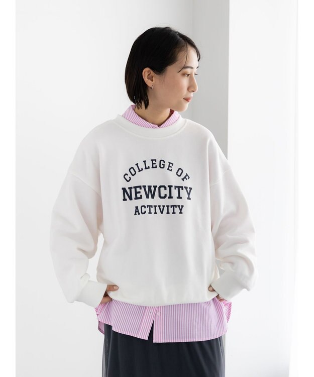 Te chichi 裏毛ロゴプルオーバー オフホワイト