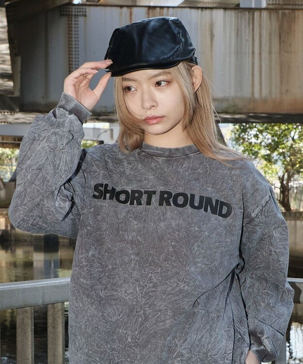 WEGO 【ユニセックス着用ITEM】ケミカルウォッシュグラフィックT（LS） グレー