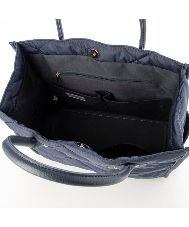 UNBILLION 【テレビ ドラマ着用アイテム】カシュカシュ cachecache / キルティングスクエアトートバッグM ネイビー