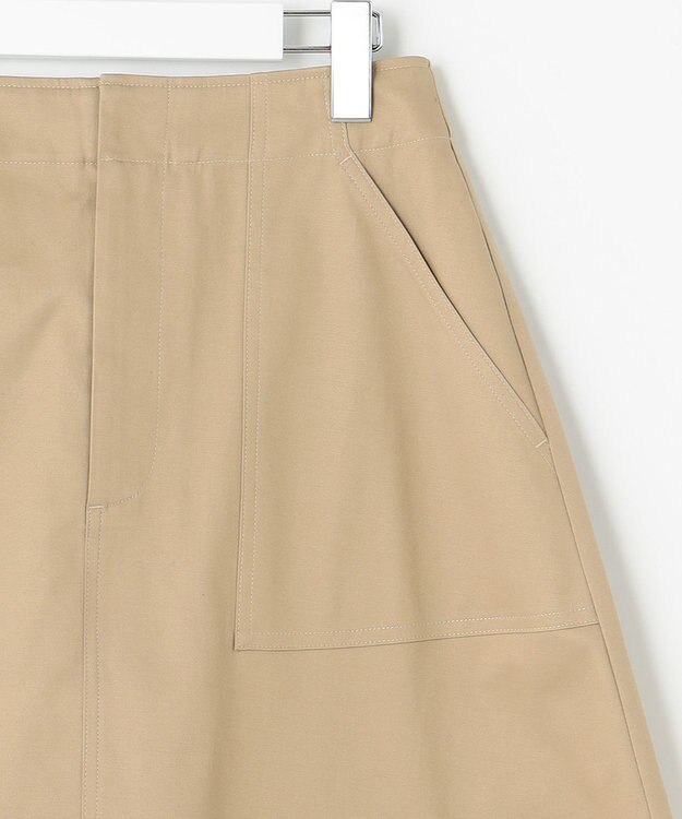 UNFILO 【GLOW 6月号掲載/洗える/ストレッチ】ライトコットン スカート ベージュ