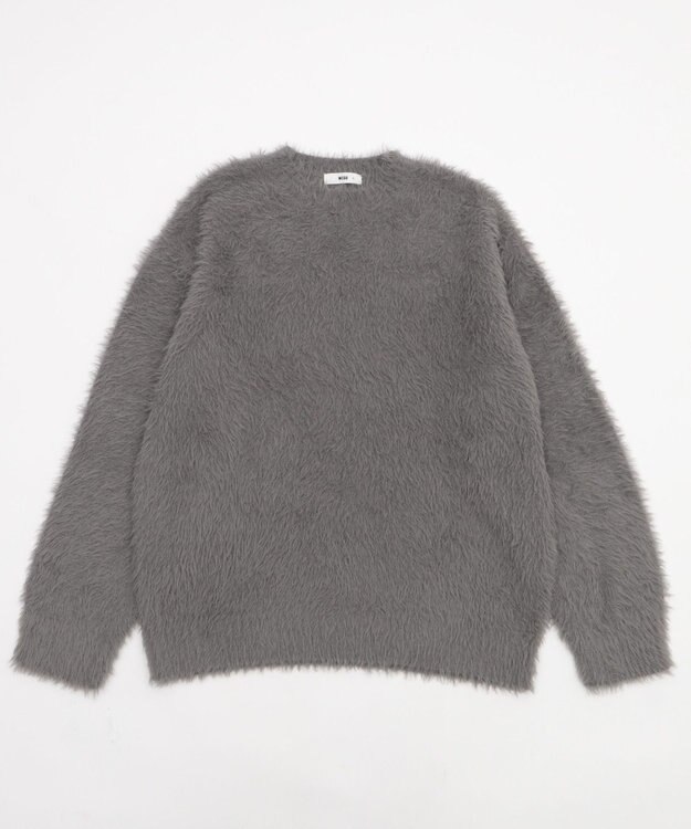 WEGO 【2025秋冬新作/ユニセックス着用ITEM/MLサイズ展開】フェザーニットプルオーバー グレー