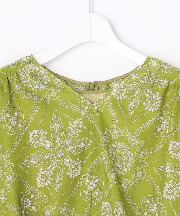 自由区 S 【カタログ掲載】ロータスタイルプリント ワンピース ピスタチオ