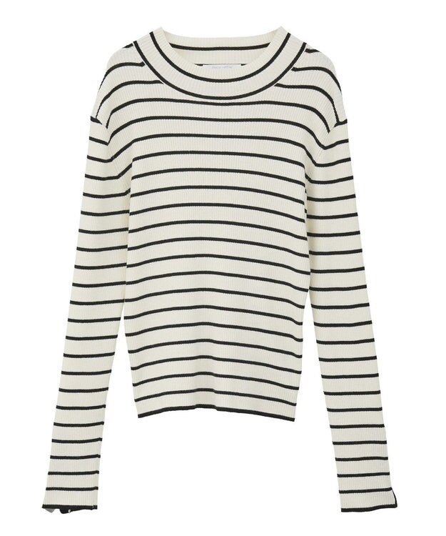 Green Parks 袖口金釦リブニットプルオーバー Border