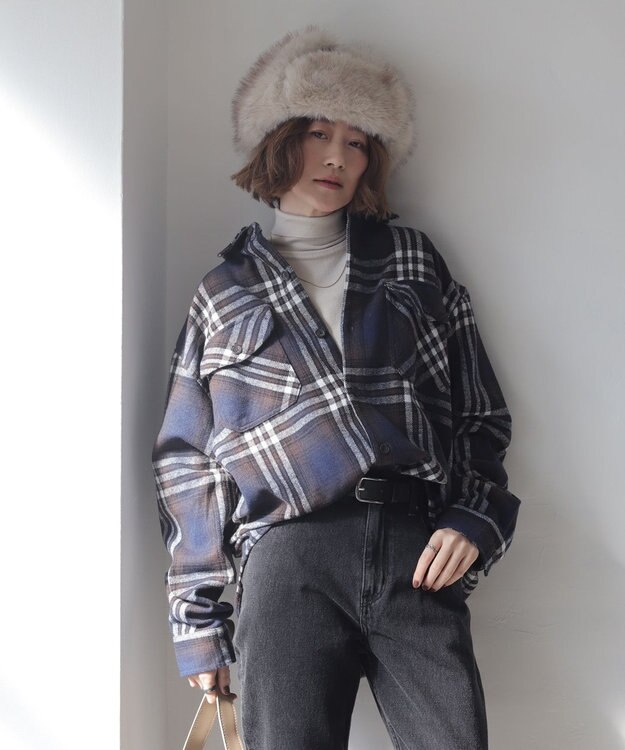 WEGO 【2025年秋冬新作/ユニセックス着用ITEM/SMLサイズ展開】ヘビーネルチェックシャツ（LS） 柄3