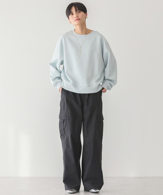 AMERICAN HOLIC ゼブラ柄ジャガードカットプルオーバー Light Blue