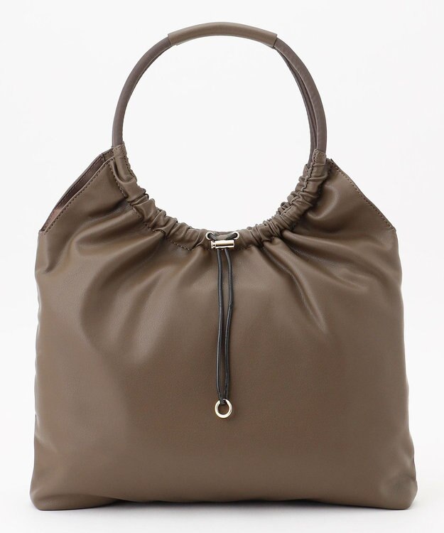 J.PRESS LADIES 【A4サイズ収納可】ドロストギャザー トート バッグ スレートブラウン系