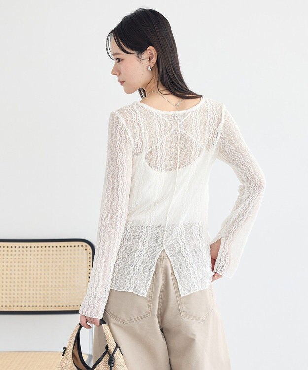 earth music&ecology レースプルオーバー Ivory