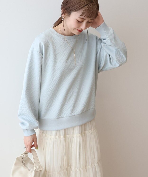 AMERICAN HOLIC ゼブラ柄ジャガードカットプルオーバー Light Blue