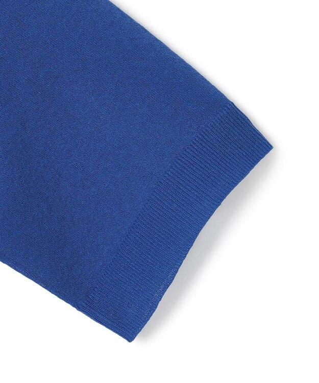 BEIGE， 【洗える・Oggi10月号掲載】MILANO / リネン混シアーポロカラーニット Blue