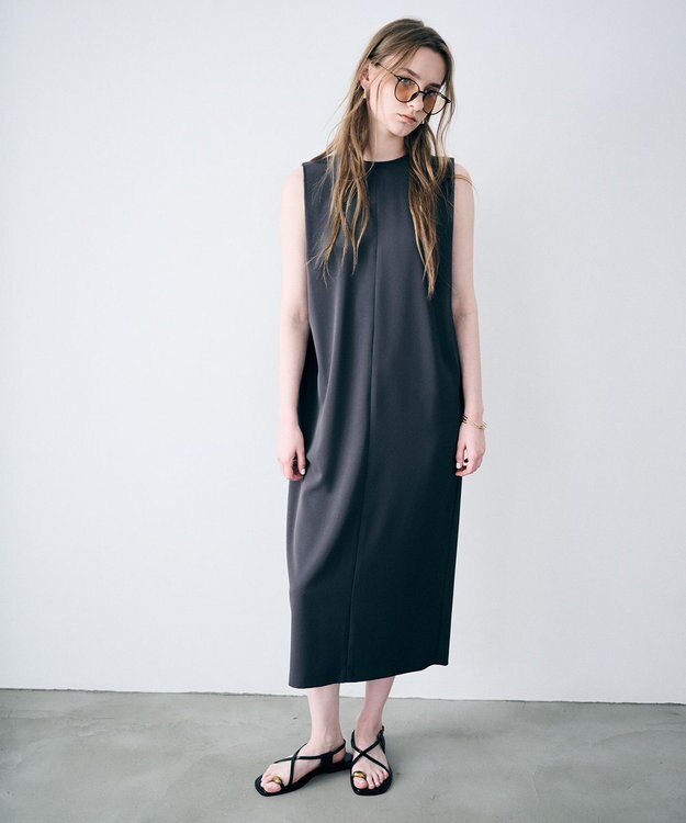 uncrave クールタッチツイル ノースリーブワンピース スレート