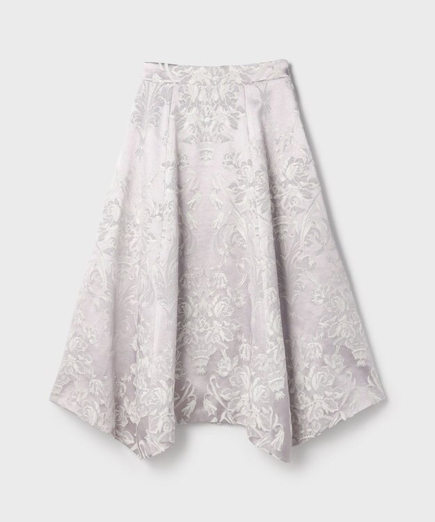 GRACE CONTINENTAL オーナメントジャガードハンカチヘムスカート ラベンダー