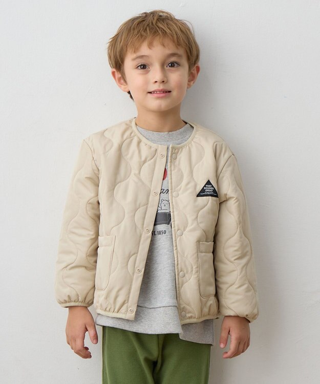 ANY KIDS 【洗濯機可能】中綿キルティング ジャケット ベージュ