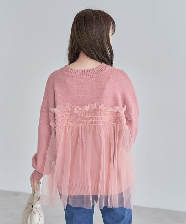Green Parks ・ＡＮＤＳＥＡＲＣＨ　チュールレイヤードニット Pink