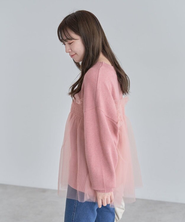 Green Parks ・ＡＮＤＳＥＡＲＣＨ　チュールレイヤードニット Pink