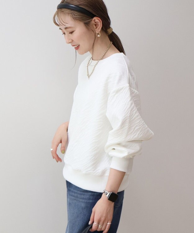 AMERICAN HOLIC ゼブラ柄ジャガードカットプルオーバー Off White