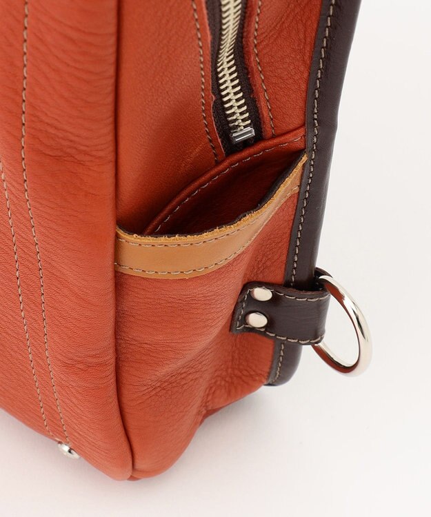 UNBILLION Otias シュリンクレザーオイル仕上げタテ型ボディバッグ レッド