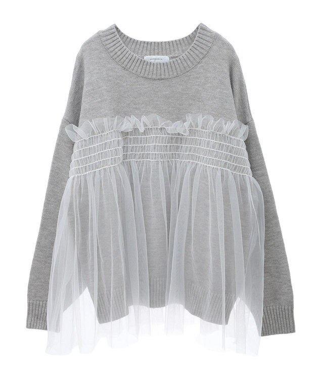 Green Parks ・ＡＮＤＳＥＡＲＣＨ　チュールレイヤードニット Light Gray