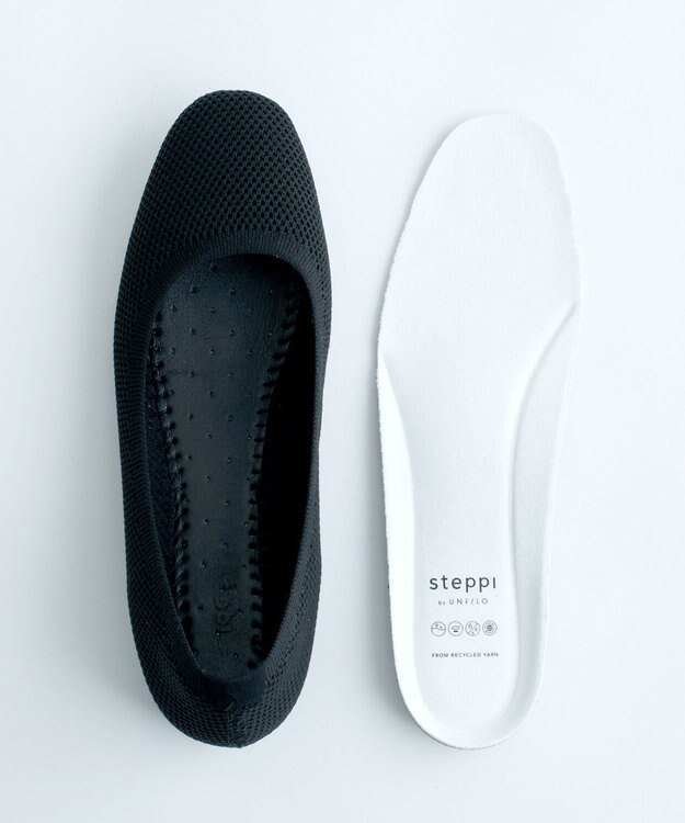steppi “撥水＆洗えるニットシューズ” バレエ パンプス ブラック
