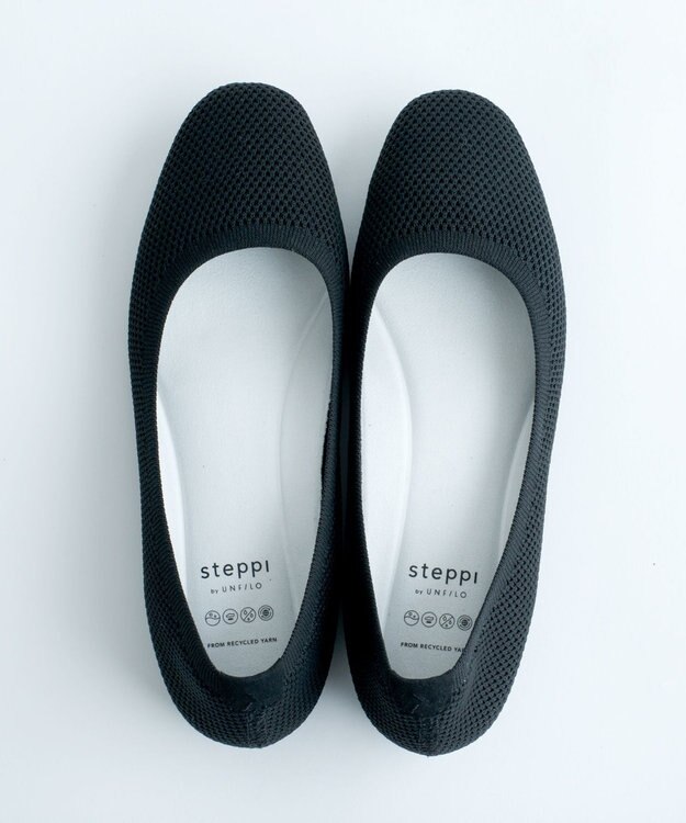 steppi “撥水＆洗えるニットシューズ” バレエ パンプス ブラック