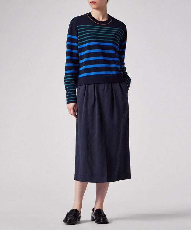 Paul Smith 【洗える】コントラスト ボーダー ニット ネイビー