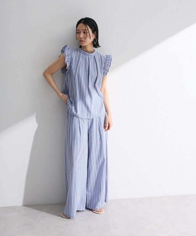 Green Parks ・ＥＬＥＮＣＡＲＥ　ＤＵＥ　ストライプワイドパンツ Blue