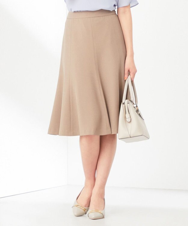 ANY SIS 【WEB・一部店舗限定】リネンライクポリエステル スカート モカ