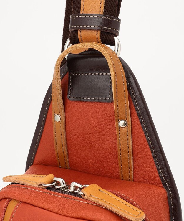 UNBILLION Otias シュリンクレザーオイル仕上げタテ型ボディバッグ レッド