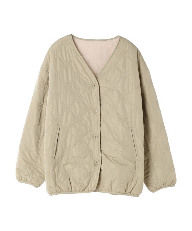 Green Parks ・ＳＵＧＡＲ　ＳＰＯＯＮ　２ｗａｙフラワーキルトブルゾン Light Khaki