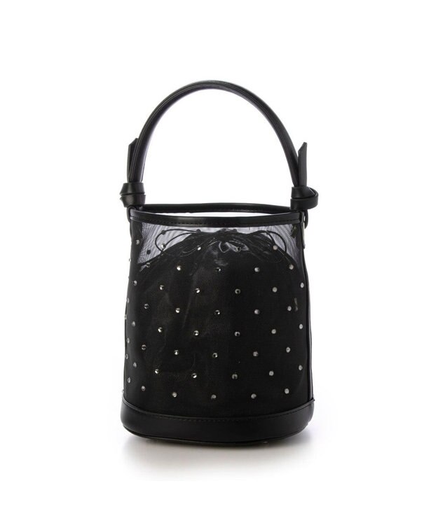 UNBILLION カカトゥ kakatoo / チュール×ビジュー風2wayバケツバッグ ブラック