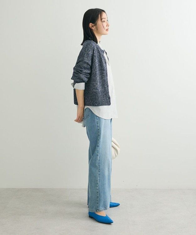 Green Parks ２ｗａｙ　スパンコールニットプルオーバー Navy