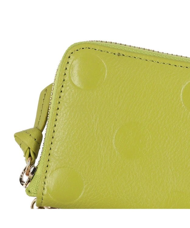 UNBILLION ペルケ perche / ドット型押しパームフィットストラップウォレット グリーン