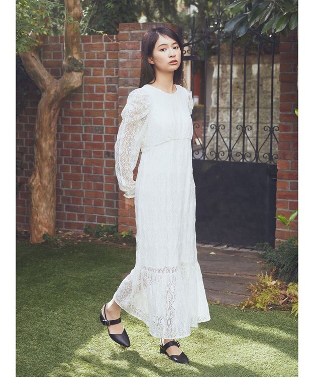 earth music&ecology 総レースワンピース Off White