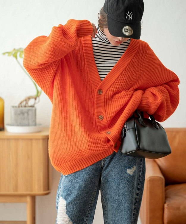 WEGO ルーズカーデ オレンジ