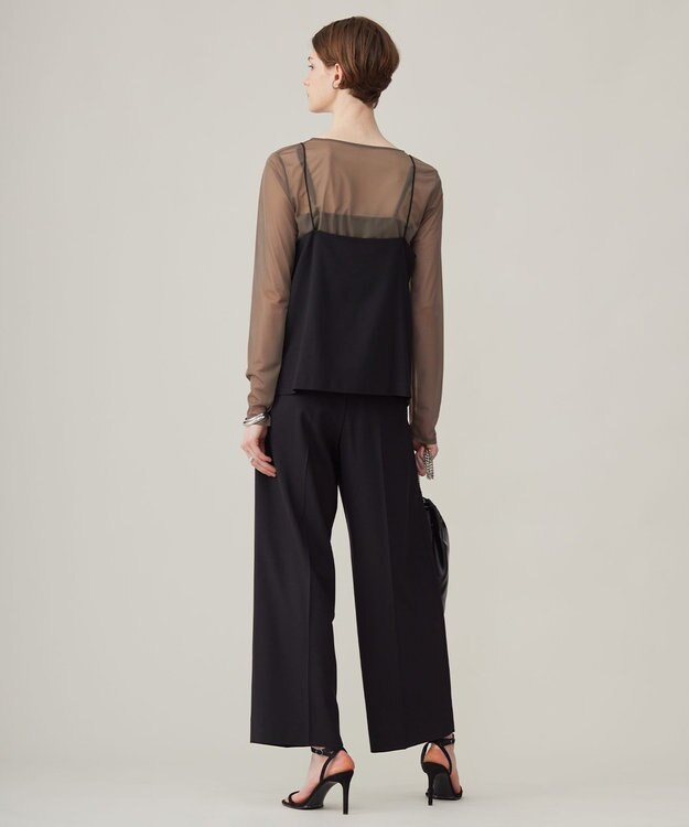 ICB L 【洗える】ウール2WAYストレッチ キャミソールブラウス ブラック系