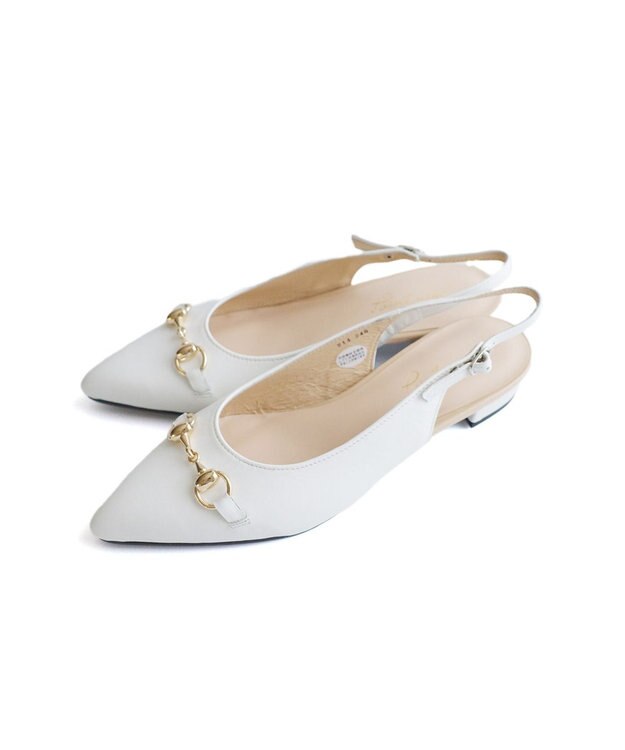 Pointer 日本製 本革ビット付きミュール オフホワイト