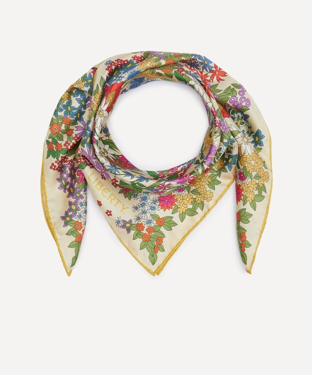 LIBERTY. キアラ メドウ 70x70 シルクスカーフ イエロー