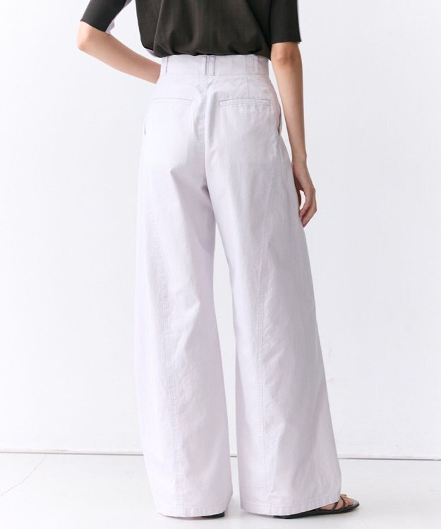 BEIGE， PREHNA / コットンツイル カービーシームワイドパンツ Lilac