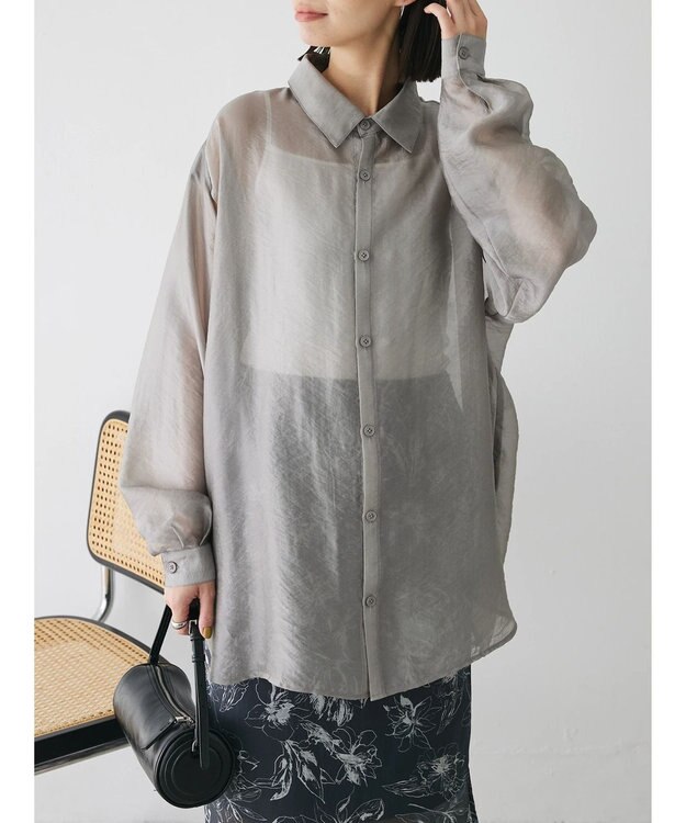 Green Parks ショルダースリット２ＷＡＹシャツ Gray