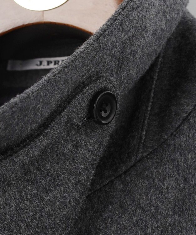 J.PRESS MEN ウールとカシミヤの品格素材【定番】ウールカシミヤビーバー ドレスショートコート_25年モデル ライトグレー系