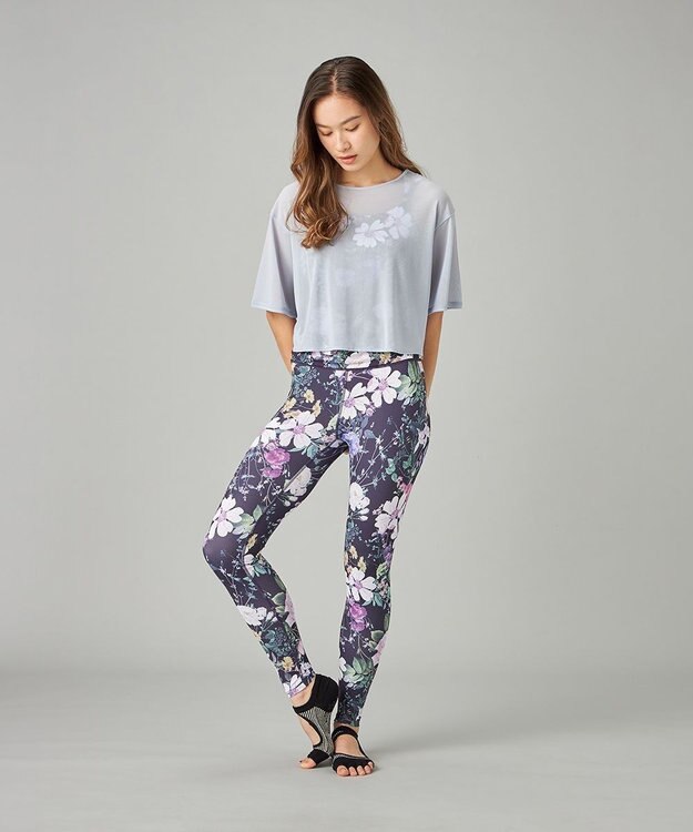 Chacott シアーリブバッククロスTシャツ ヒヤシンス