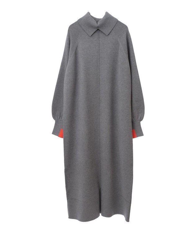 AMERICAN HOLIC バイパチバイカラーモックネックニットワンピース Gray Mixture